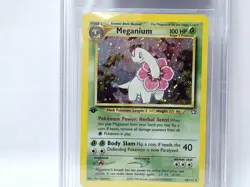 POKEMON NEO GENESIS 1ST EDITION MEGANIUM HOLO #11 BGS 8.5 NICE!!!!!! - Image 4