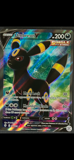 Pokemon Umbreon V 188/203 Evolving Skies Full Art Ultra Rare Holo HP 200 - Image 3