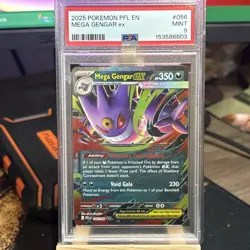 2025 POKEMON PFL EN-PHANTASMAL FLAMES #056 MEGA GENGAR EX PSA 9 - Image 1