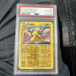 2015 POKEMON XY BREAKTHROUGH #55 RAIKOU REVERSE HOLO PSA 10 - Image 1