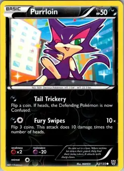 Purrloin 82/135 Plasma Storm Pokemon Reverse Holo Near Mint - Image 1