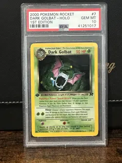 Pokemon Team Rocket Dark Golbat 7/82 1st Edition Holo PSA 10 (2000) - Image 1