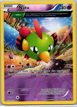 Pokemon TCG Natu 28/108 Roaring Skies Rev Holo LP - Image 1
