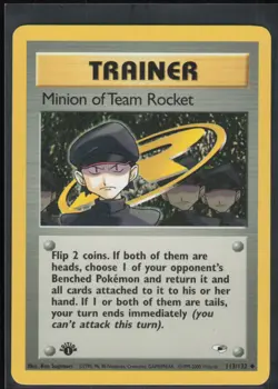 Minion of Team Rocket 113/132 Uncommon Gym Heroes Pokemon 1st Edition LP - Image 1