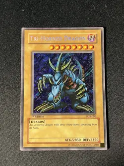 2002 YU-GI-OH! LOB EYES WHITE DRAGON EN 1ST ED #LOB-000 TRI-HORNED GLOSSY - Image 1