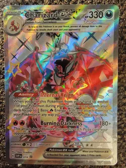 Pokemon 2024 Paldean Fates Tins Promo Charizard EX #074 Black Star Promo - Image 1