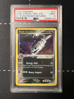 2004 POKEMON EX TEAM ROCKET RETURNS #10 DARK STEELIX-REVERSE FOIL PSA 9 - Image 1