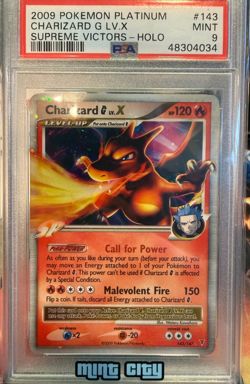 2009 Pokemon Platinum Supreme Victors Charizard G LV.X #143/147 PSA 9 - Image 1