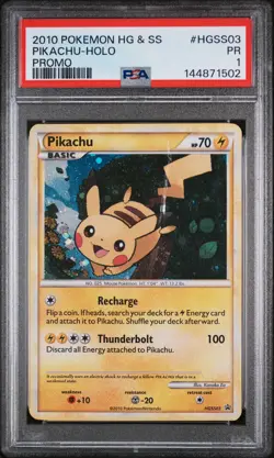 2010 POKEMON HEARTGOLD & SOULSILVER PROMO #HGSS03 PIKACHU-HOLO PSA 1 - Image 1