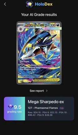 Pokemon TCG Mega Sharpedo ex Phantasmal Flames SIR Holo 127/094 EN - Image 3