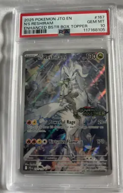 Pokemon N's Reshiram Stamped 2025 PSA 10 - Image 1