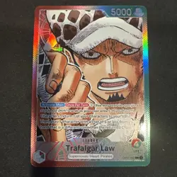 One Piece Trafalgar Law OP01-002 Pre Errata Wave 1 NM Romance Dawn Leader Card - Image 1