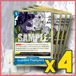 ONE PIECE TCG: GUM-GUM CHAMPION RIFLE Memorial Collection EB01-028 Rare x4🔥 - Image 1