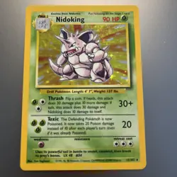 Nidoking Pokemon RARE HOLO Card TCG 11/102 WOTC 1999 LP - Image 1