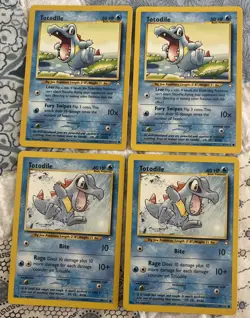 Pokemon Vintage 2000 NEVER PLAYED Totodile 4 Card Lot Neo Genesis 80/111 81/111 - Image 1