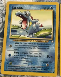 Pokemon Vintage 2000 NEVER PLAYED Totodile 4 Card Lot Neo Genesis 80/111 81/111 - Image 5