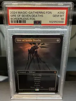 2024 MTG FDN Sire Of Seven Deaths Borderless Foil #292 PSA 10 - Image 1