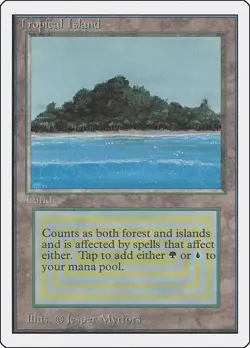 MTG Tropical Island, Unlimited, Lightly Played, English - Image 1