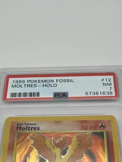 1999 Pokemon Fossil Moltres Holo #12 PSA 7 NM WOTC Vintage Holo Rare - Image 3