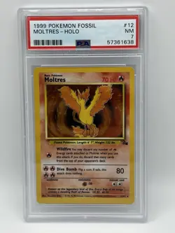 1999 Pokemon Fossil Moltres Holo #12 PSA 7 NM WOTC Vintage Holo Rare - Image 4
