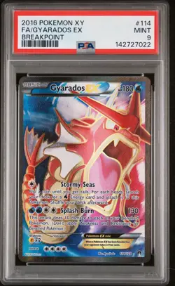 2016 POKEMON XY BREAKPOINT #114 FULL ART/GYARADOS EX PSA 9 - Image 1
