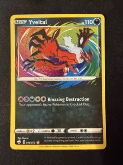 Pokemon Yveltal 046/072 Shining Fates Amazing Rare Holo 110HP English - Image 1