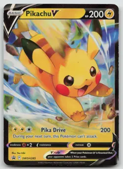 Pikachu V SWSH285 Holo Promo Sword & Shield Promo Pokemon Holo NM - Image 1