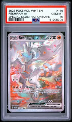 2025 POKEMON WHT EN-WHITE FLARE SIR RESHIRAM EX #166 PSA 10 - Image 1