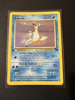Pokemon Lapras 10/62 Fossil Holo Rare Card 1st Edition Spanish - Image 1