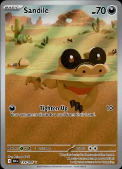 The Pokemon Company Pokemon Sandile Sv: Black Bolt 135/086 Holo 70HP - Image 1