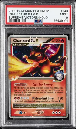 2009 POKEMON PLATINUM SUPREME VICTORS #143 CHARIZARD G LV.X-HOLO PSA 9 - Image 1