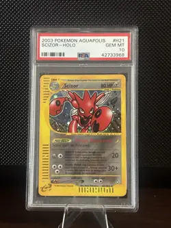 Scizor H21/H32 Aquapolis Holo Rare 80 HP Stage 1 PSA 10 Pokemon TCG 2002 - Image 1