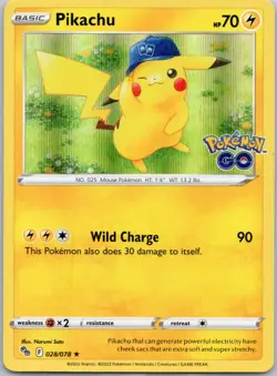 Pikachu (28) Holo Holo Rare Pokemon GO 028/078 NM - Image 1