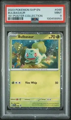 PSA 9 MINT 151 Bulbasaur SVP 046 Black Star Promo Poster Collection Pokemon TCG - Image 1