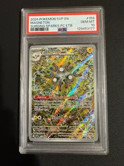 2024 POKEMON SURGING SPARKS POKEMON CENTER ETB PROMO SVP #159 MAGNETON PSA 10 - Image 1