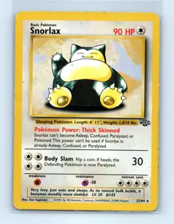 Pokemon tcg Jungle Snorlax (27) Lightly played - Image 1