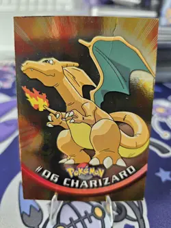 2000 Topps Chrome Pokemon Charizard #6 Blue Logo Damaged - Image 1