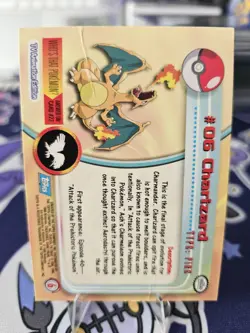 2000 Topps Chrome Pokemon Charizard #6 Blue Logo Damaged - Image 2