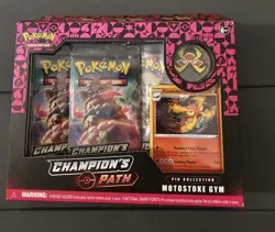 Pokemon TCG Champion's Path Motostoke Gym Pin Collection Box (SEALED) - Image 1