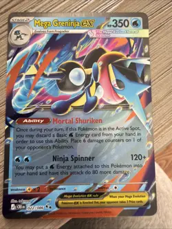 Pokemon TCG Mega Greninja ex NM - 022/086 - ME04: Chaos Rising (CRI) RARE HTF - Image 1