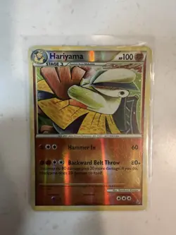 Pokemon TCG Hariyama 14/90 Undaunted Reverse Holo Rare, HGSS 2010, LP Condition - Image 1