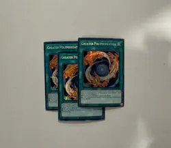 3x Yugioh MP22-EN050 Greater Polymerization PRISMATIC SECRET RARE PLAYSET NM - Image 1