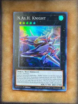 Yugioh N.As.Ch. Knight LED9-EN003 Super Rare 1st Ed NM - Image 1