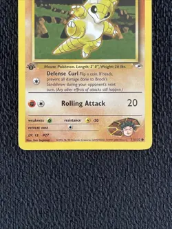 Brock’s Sandshrew 1st Edition Gym Heroes Pokemon Card 71/132 LP+ - Image 2