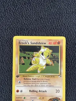 Brock’s Sandshrew 1st Edition Gym Heroes Pokemon Card 71/132 LP+ - Image 3