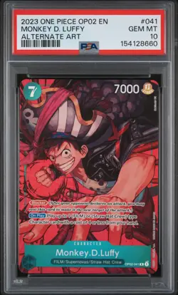 Monkey D. Luffy PSA10 2023 One Piece Op02-Paramount War Alternate Art #041 - Image 1