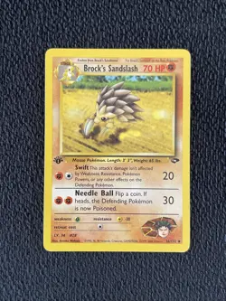 BROCK’S SANDSLASH Pokemon Card - 1st Edition - Gym Challenge - 36/132 - LP - Image 1