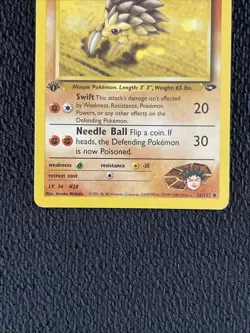 BROCK’S SANDSLASH Pokemon Card - 1st Edition - Gym Challenge - 36/132 - LP - Image 2