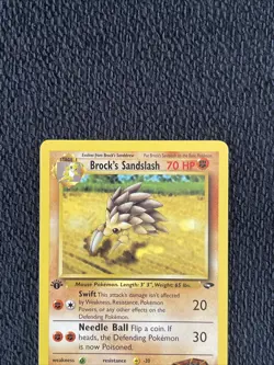 BROCK’S SANDSLASH Pokemon Card - 1st Edition - Gym Challenge - 36/132 - LP - Image 3
