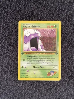 Pokemon Card - Gym Challenge 78/132 - KOGA'S GRIMER (common) **1st Edition** LP - Image 1
